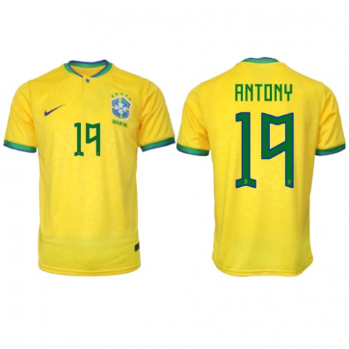 Fotbalové Dres Brazílie Antony #19 Domácí MS 2022 Krátký Rukáv